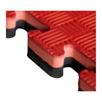 Reversible Tatami Puzzle Kinefis Black - Red (thickness 40 mm and texture five lines)